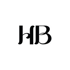 HB monogram logo design letter text name symbol monochrome logotype alphabet character simple logo