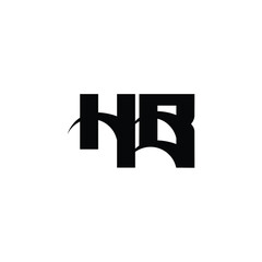 HB monogram logo design letter text name symbol monochrome logotype alphabet character simple logo