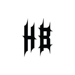 HB monogram logo design letter text name symbol monochrome logotype alphabet character simple logo
