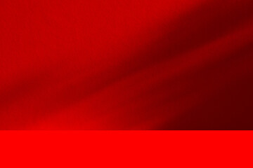 Obraz premium Wall interior background, studio and backdrops show products.with shadow from window color Red background for text insertion and presentation product 