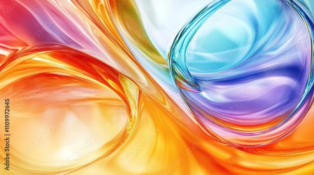 Poster a vibrant abstract swirl of colors blending seamlessly, creating a fluid, dynamic composition.