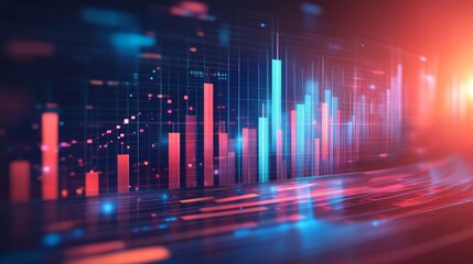 Digital Bar Chart with Red and Blue Colors