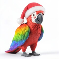 Fototapeta premium Festive parrot celebration home figurine display indoor close-up playful spirit for holiday cheer
