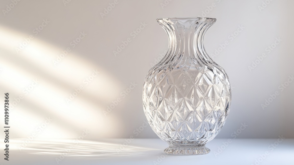 Poster elegant crystal vase with intricate diamond pattern and soft light
