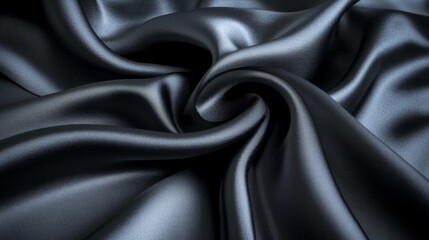 Obraz premium Smooth, Draped Dark Gray Satin Fabric Texture