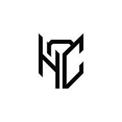 HC monogram logo design letter text name symbol monochrome logotype alphabet character simple logo
