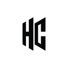 Fototapeta premium HC monogram logo design letter text name symbol monochrome logotype alphabet character simple logo