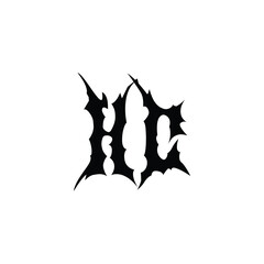 HC monogram logo design letter text name symbol monochrome logotype alphabet character simple logo