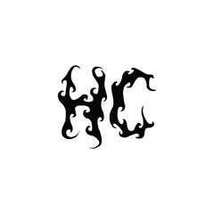 HC monogram logo design letter text name symbol monochrome logotype alphabet character simple logo