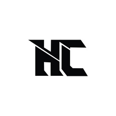 HC monogram logo design letter text name symbol monochrome logotype alphabet character simple logo
