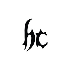 HC monogram logo design letter text name symbol monochrome logotype alphabet character simple logo