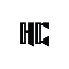 HC monogram logo design letter text name symbol monochrome logotype alphabet character simple logo