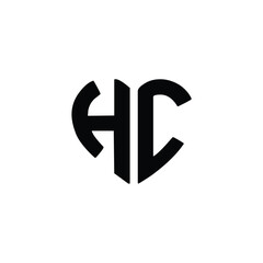 HC monogram logo design letter text name symbol monochrome logotype alphabet character simple logo