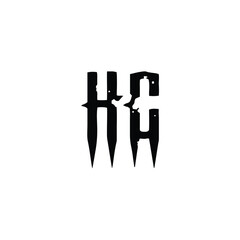 HC monogram logo design letter text name symbol monochrome logotype alphabet character simple logo