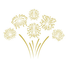 New Year Fire Works Border Decoration