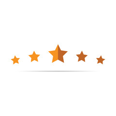five star icon, review icon with star rating, vector illustration
