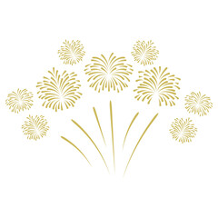 New Year Fire Works Border Decoration