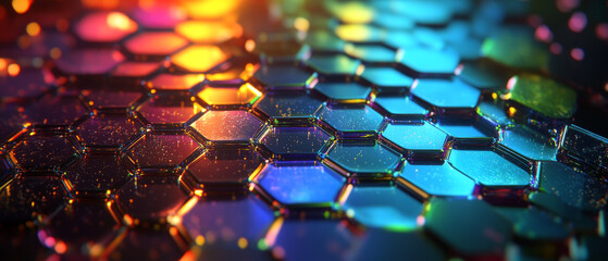 Hexagonal Lattice Nanophotonic Device: Colorful 3D Rendering