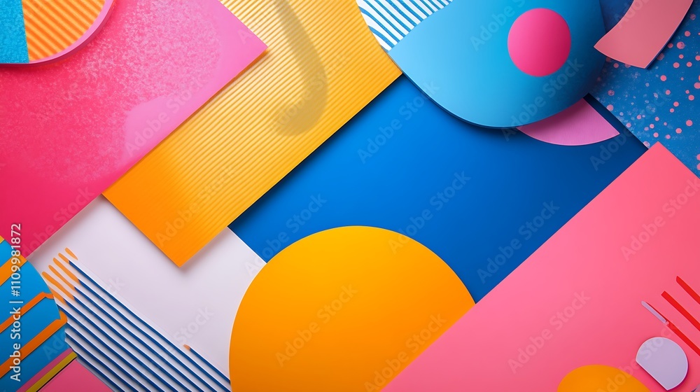Aufkleber abstract paper cut artwork with colorful geometric shape creative design for graphic design element 