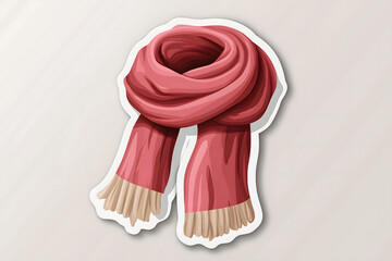 Cute 3D Illustration of a Winter Scarf Sticker