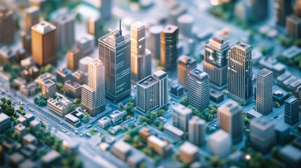 3D Rendered Cityscape: Urban Architecture, Modern Buildings, Detailed Infrastructure