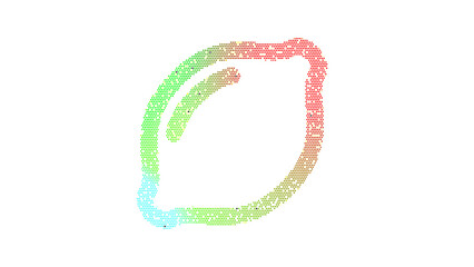 Icon lemon is made up of LED square shapes. There are bright diodes and there are black dead diodes