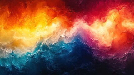 Fototapeta premium Abstract fiery and icy waves digital art, fiery and icy colors colliding in a vibrant abstract artwork.