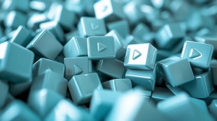 Playful Keyboard Keys with YouTube Play Icons