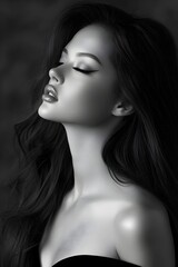 Fototapeta premium Captivating Feminine Portrait Exuding Confidence and Allure