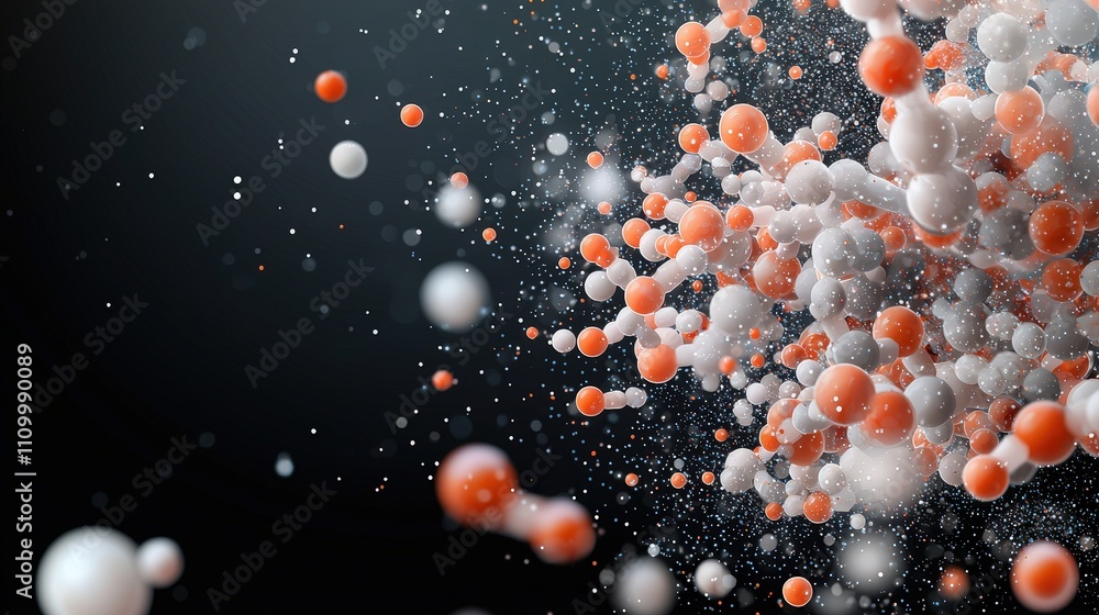 Aufkleber abstract colorful 3d particles in motion against a dark background for creative concepts