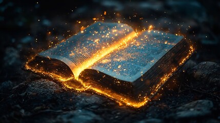 Glowing Book Floating Before Gate Bars Disintegrating as Pages Turn Symbolizing How Education Opens Doors