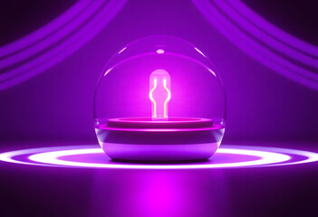 A glowing light is inside a glass sphere Ai Generated