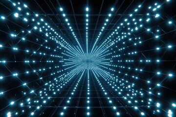 Fototapeta premium Journey Through a Futuristic LED Tunnel of Light