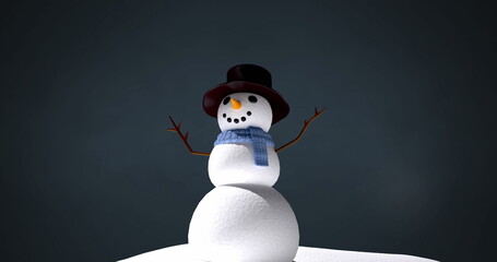 Image of snowman on blue background