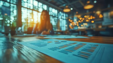 Business Consultant Explaining Data Charts to Client in Bright Modern Office