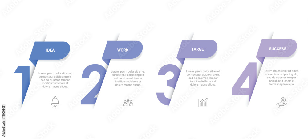 Poster vector infographic label design template with icons and 4 options or steps. can be used for process 