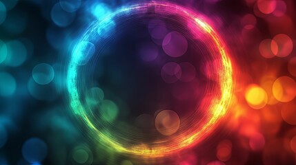 Obraz premium Vibrant Rainbow Circle Abstract Background Design