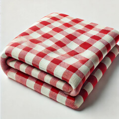  A cozy picnic blanket isolated on a white background. 