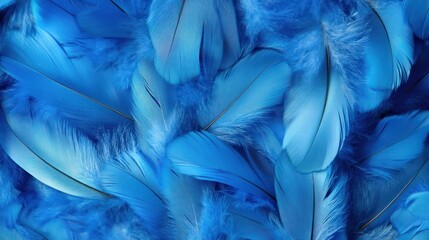 A vibrant collection of blue feathers arranged artistically.