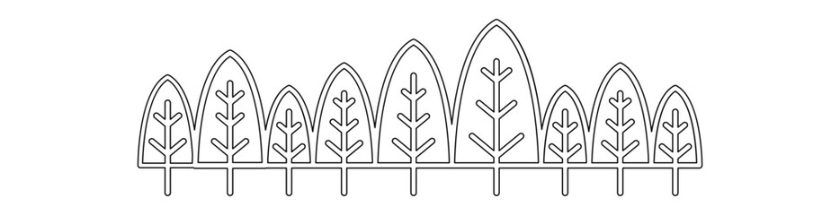 Forest graphic background in line style