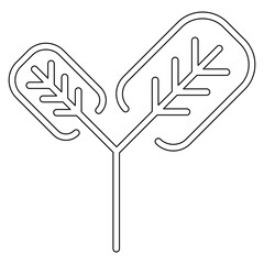 Sprout, tree icon in line style