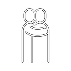 Hug icon in line style