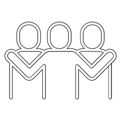 Hug icon in line style