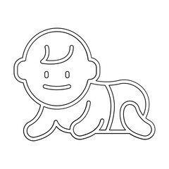 Baby icon in line style