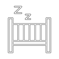 Baby cot icon in line style