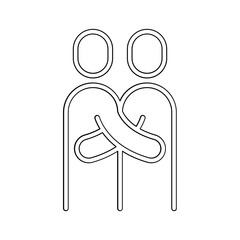 Hug icon in line style