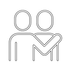 Hug icon in line style