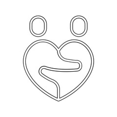 Hug icon in line style