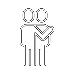 Hug icon in line style