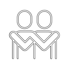 Hug icon in line style